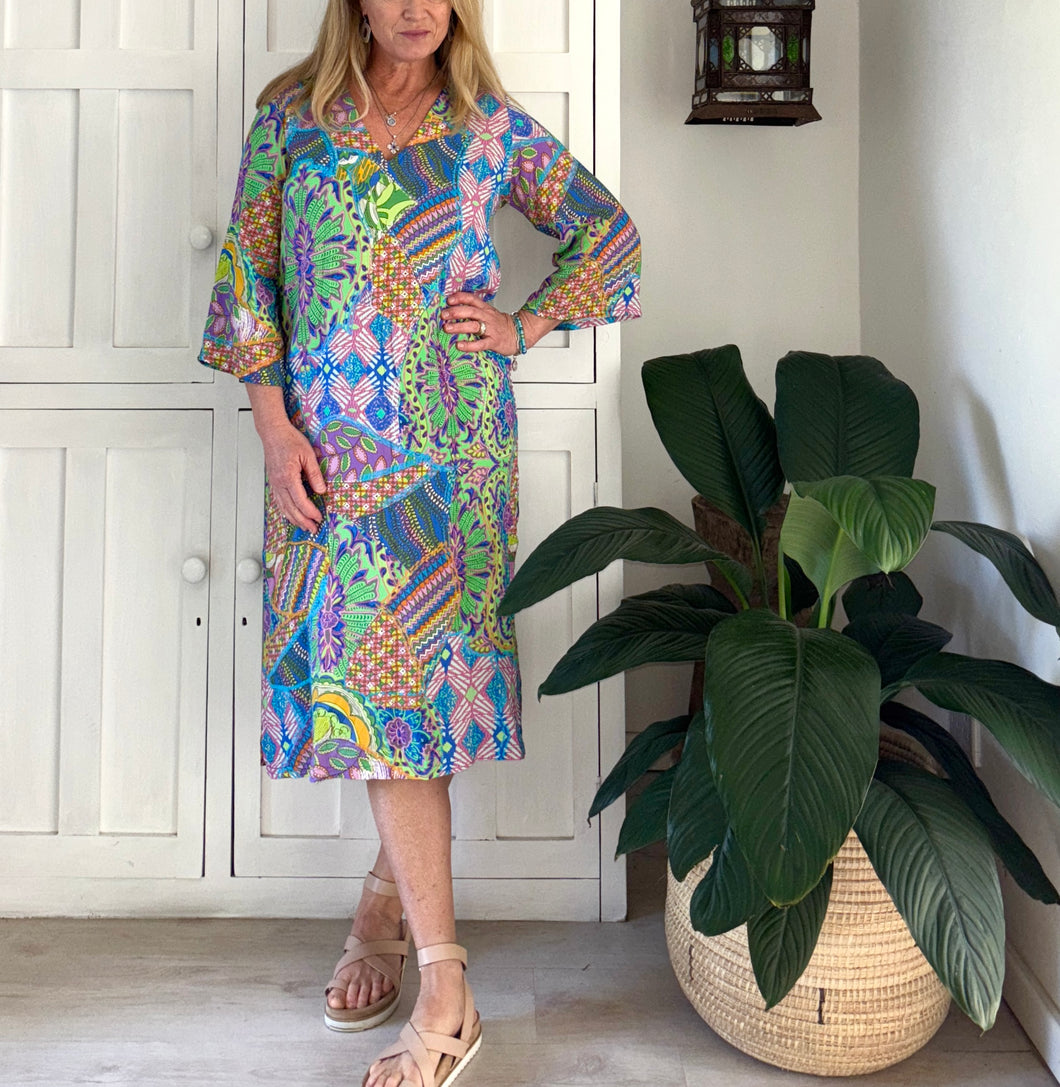 Tangier Tunic in Light Mints & Blues