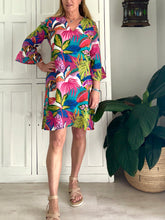 Load image into Gallery viewer, Tunis Tunic LTD with Frilly Sleeve in Vibrant Jungle