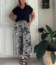 Load image into Gallery viewer, Kokomo Pants LTD in Black and Cream Abstract Botanical