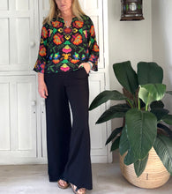 Load image into Gallery viewer, Wide Leg Linen Blend Pants in Black