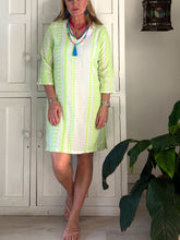 Load image into Gallery viewer, Tunis Tunic in Lime Aztec Cotton