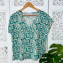 Load image into Gallery viewer, V Neck Shifty top LTD in Green-Blue and Stone