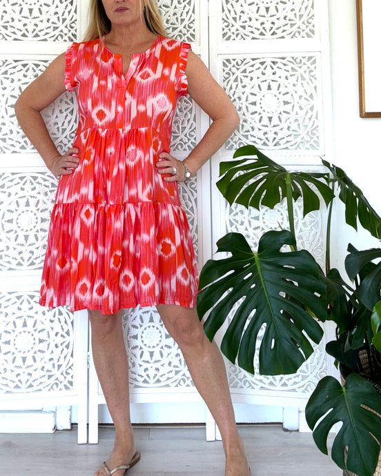 Sleeveless Summer Greek Dress LTD in Bright Orange