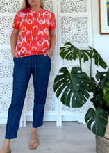 Load image into Gallery viewer, Malta Summer Shirt in Burnt Orange Ikat