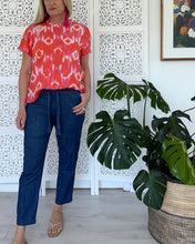 Load image into Gallery viewer, Malta Summer Shirt in Burnt Orange Ikat