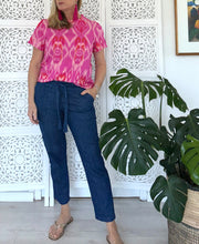 Load image into Gallery viewer, Malta Summer Shirt in Bright Pink Ikat