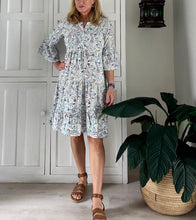 Load image into Gallery viewer, Original Greek Dress with Autumn Sleeve in Delicate Paisley