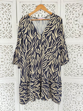 Load image into Gallery viewer, Kenya V Neck LTD Dress in Navy &amp; Stone