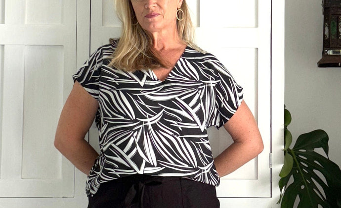 Emmie Top in Washed Black & White