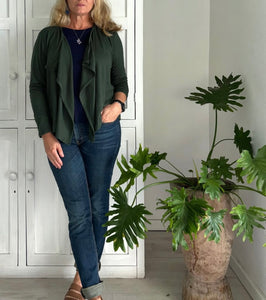 Waterfall Cardigan in Dark Olive