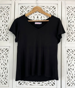 V Neck Flounce T-Shirt