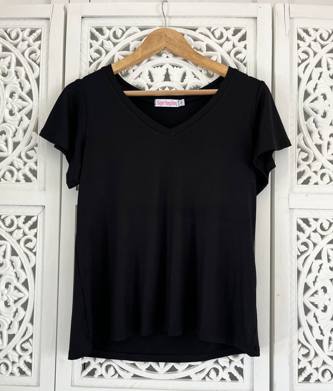 V Neck Flounce T-Shirt