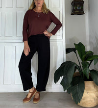 Load image into Gallery viewer, Barely Barrel Pants in Black Ponti