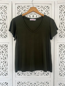 V Neck Flounce T-Shirt