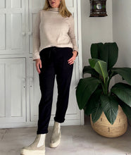 Load image into Gallery viewer, Roll-Hem Jogger in Black Ponti