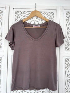 V Neck Flounce T-Shirt