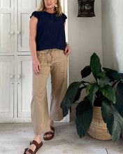 Load image into Gallery viewer, Barely Barrel Pants in Stone Cotton Stretch