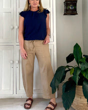Load image into Gallery viewer, Barely Barrel Pants in Stone Cotton Stretch