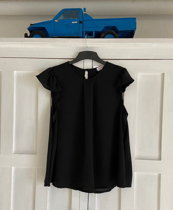 Venice Frill Top in Black